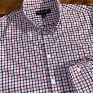 Mizzen+Main Red and Blue Checkered Casual Button Down Shirt